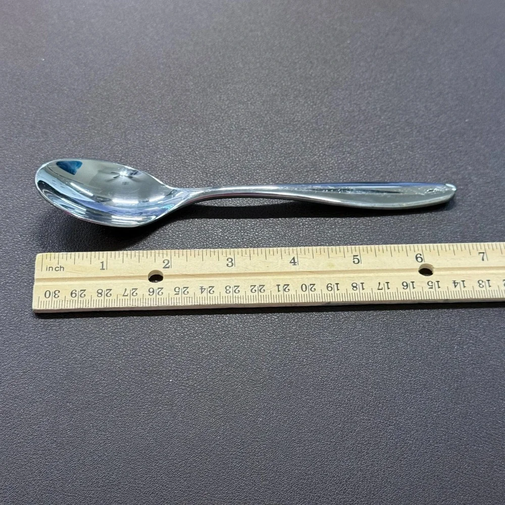 Gourmet Settings Stainless Steel Spoons‎ Set of 4 Teardrop Handle 2 Sizes Silver
